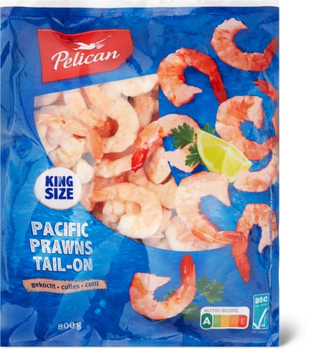 ASC Pacific prawns Tail-on, cooked