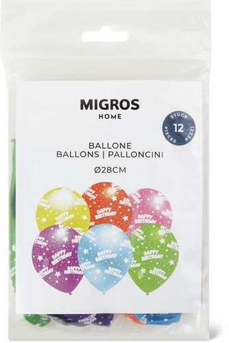 Happy Birthday Print Balloons Mixed