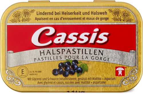 Blackcurrant throat lozenges