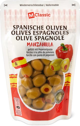 Spanish manzanilla olives filled with chilli paste