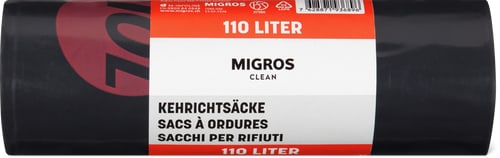 Migros Clean Sacchi per rifiuti Piegati, 110 l