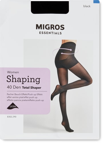 Essentials Collants pour femme Total Shaper 40 Den (Taille: M, Couleur: noir)