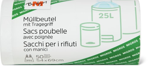 Bin Liners Roll, with Carrying Handle, 25 L