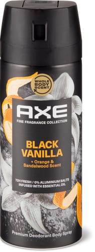 Axe Black Vanilla Deodorant Spray 72-Hour, 0% Aluminium Salts