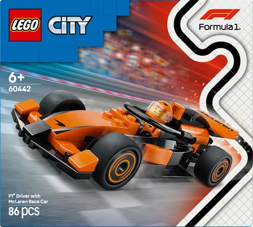 Lego City 60442 Pilota F1® con auto da corsa McLaren