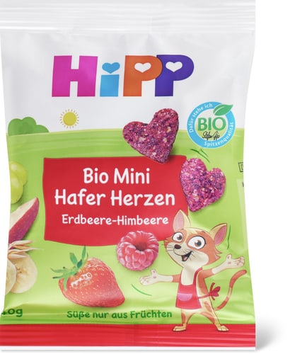 Bio Mini Strawberry & Raspberry Oat Hearts From 3 Years