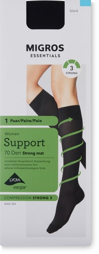 Ladies’ Knee-High Stockings Strong Mat 70 Den (Grösse: 38-39, Farbe: black)