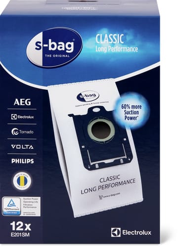 Electrolux Sacchetti raccoglipolvere s-bag E201M Megapack Classic Long Performance