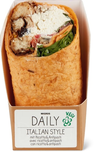 Italian Style Wrap With Ricotta & Antipasti