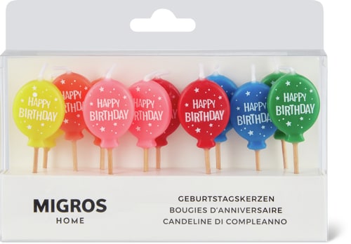 Birthday Candle Balloons Multicoloured