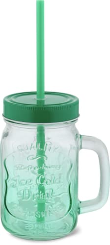 Basic Glass Tankard With Handle Green, 45cl