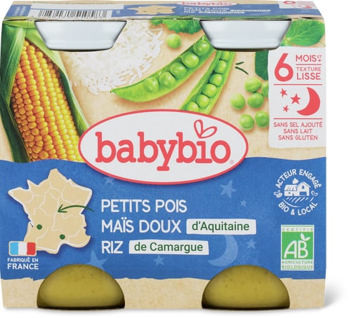 babybio Bio Mashed Peas, Corn & Rice From 6 Months