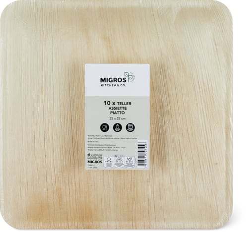 Plate Palm Leaf, 25 x 25 cm