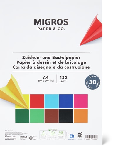 Drawing & Craft Paper A4 Coloured, 21 x 29.7 cm