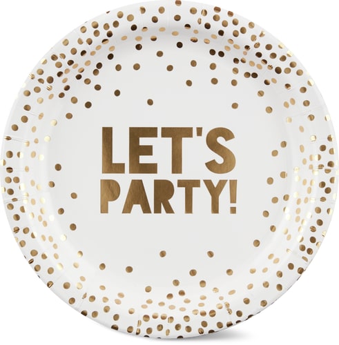 Let’s Party Paper Plate Ø23 cm, Gold