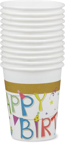 Paper Cups Happy Birthday 200 ml