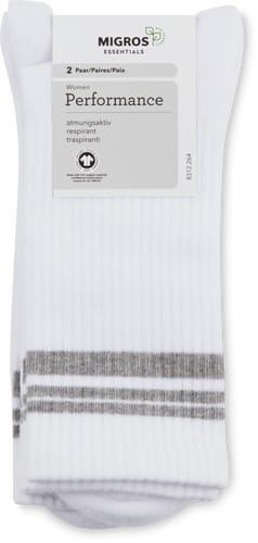 BIO Lady's socks Performance 2-prs (Farbe: white, Grösse: 35-38)