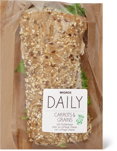 Carrots & Grains Sandwich With Cottage Cheese