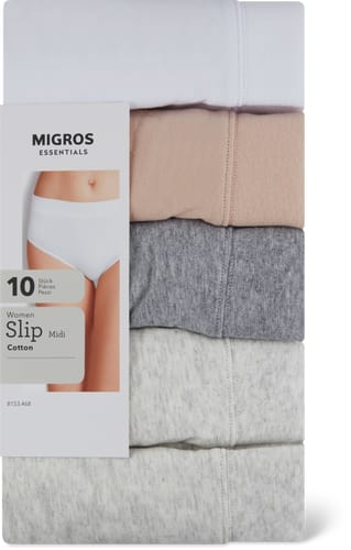 Better Cotton Slip da donna midi (Colore: bianco, Taglie: XL)