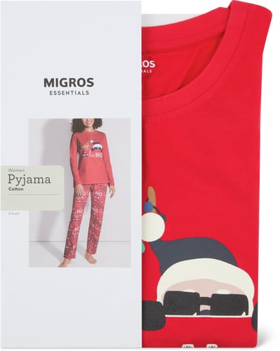 Better Cotton Pigiama da donna Cotone (Colore: rosso, Taglie: XL)