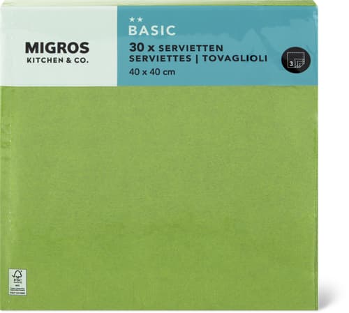 Paper Napkins Olive, 40 x 40 cm