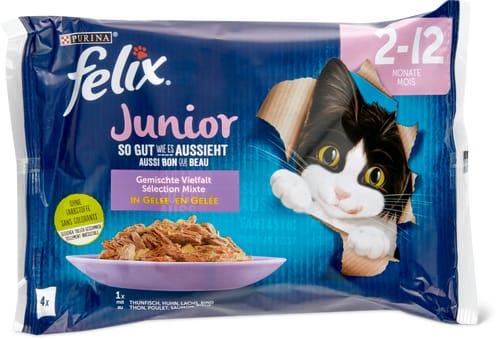 Felix Sélection mixte en gelée Junior Thon, poulet, saumon, bœuf