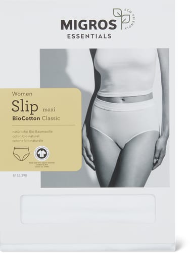 Ladies’ Maxi Briefs Organic Cotton Classic (Farbe: white, Grösse: S)