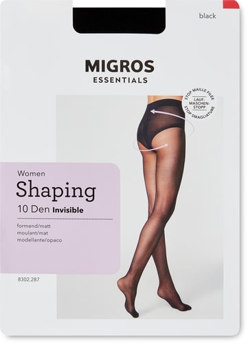 Essentials Collants pour femme Invisible 10 Den (Taille: L, Couleur: noir)