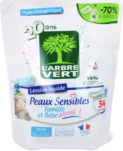Liquid Detergent Refill Pouch  Sensitive, 34 Wash Cycles