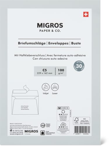 C5 envelopes without window