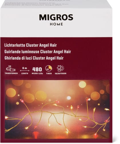 Angel Hair Outdoor Fairy Lights Cluster 480 LED Warm White & Red, 6 m