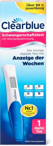 Pregnancy test with weeks indicator