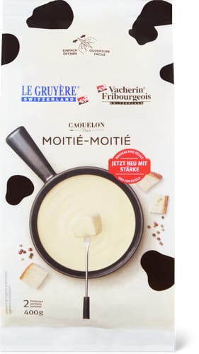 Caquelon Noir Fondue moitié-moitié