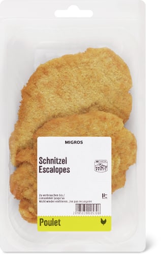 Escalopes de poulet panées