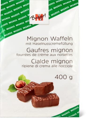 Mignon wafers with hazelnut cream filling