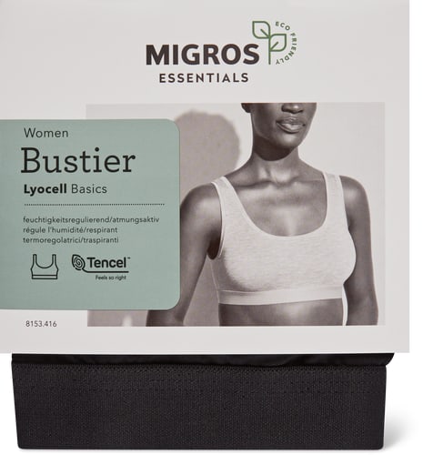 Essentials Damen Bustier Lyocell Basics (Farbe: schwarz, Grösse: L)