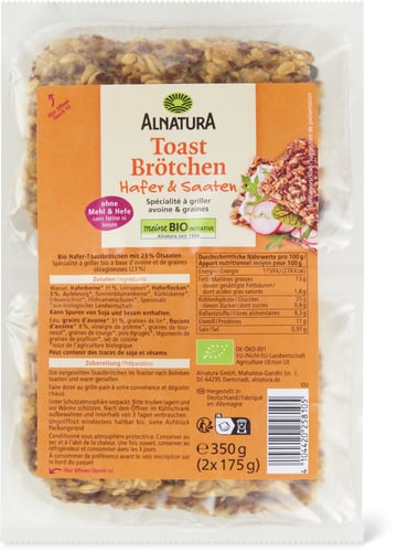 Bio Toast Rolls  Oat & Seed