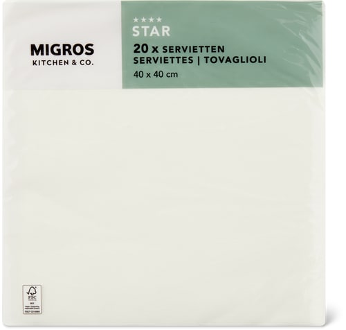 Paper Napkins White, 40 x 40 cm