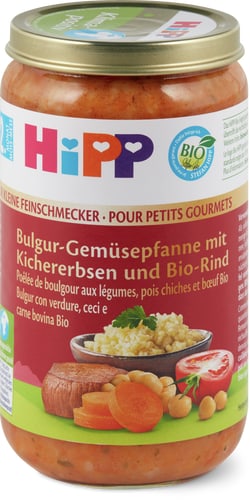 Bio Mashed Bulgur & Vegetables With Chickpeas & Organic Beef From 11 Months