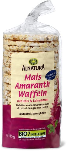 Bio Corn Amaranth Cakes With Rice & Linseed