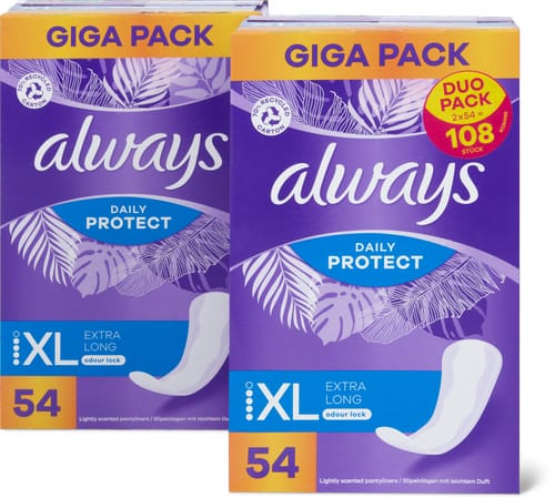 Daily Protect Extra Long Panty Liners Lightly Scented, Giga-Pack