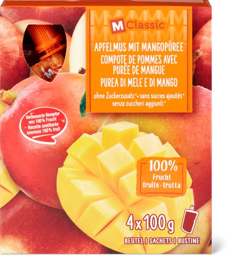 Stewed Apple With Mango Puree 100% Natural