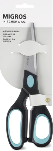 Kitchen Scissors Blue, Black, Silvery, 22 cm Long