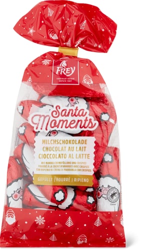 Pères Noël Santa Moments Chocolat au lait fourré à la crème d’amandes avec crispies