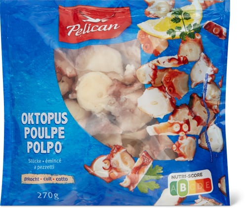 Octopus pieces cooked