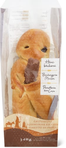 Hausbäckerei Bonhomme en pâte avec branche de chocolat