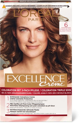 Permanent hair colour 6 Dark blonde