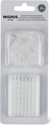 Twist Birthday Candles White