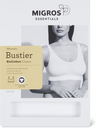 Bustier da donna Bio Cotton Classic (Colore: bianco, Taglie: S)