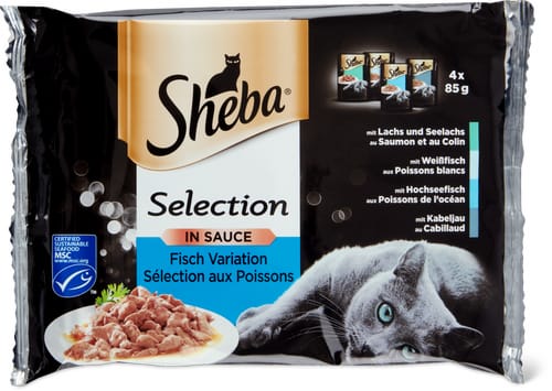 Sheba Selection in Sauce Sélection aux poissons Saumon, colin, poissons blancs, poissons de l’océan et cabillaud